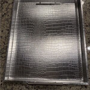 Crocodile Pattern Silver Tray